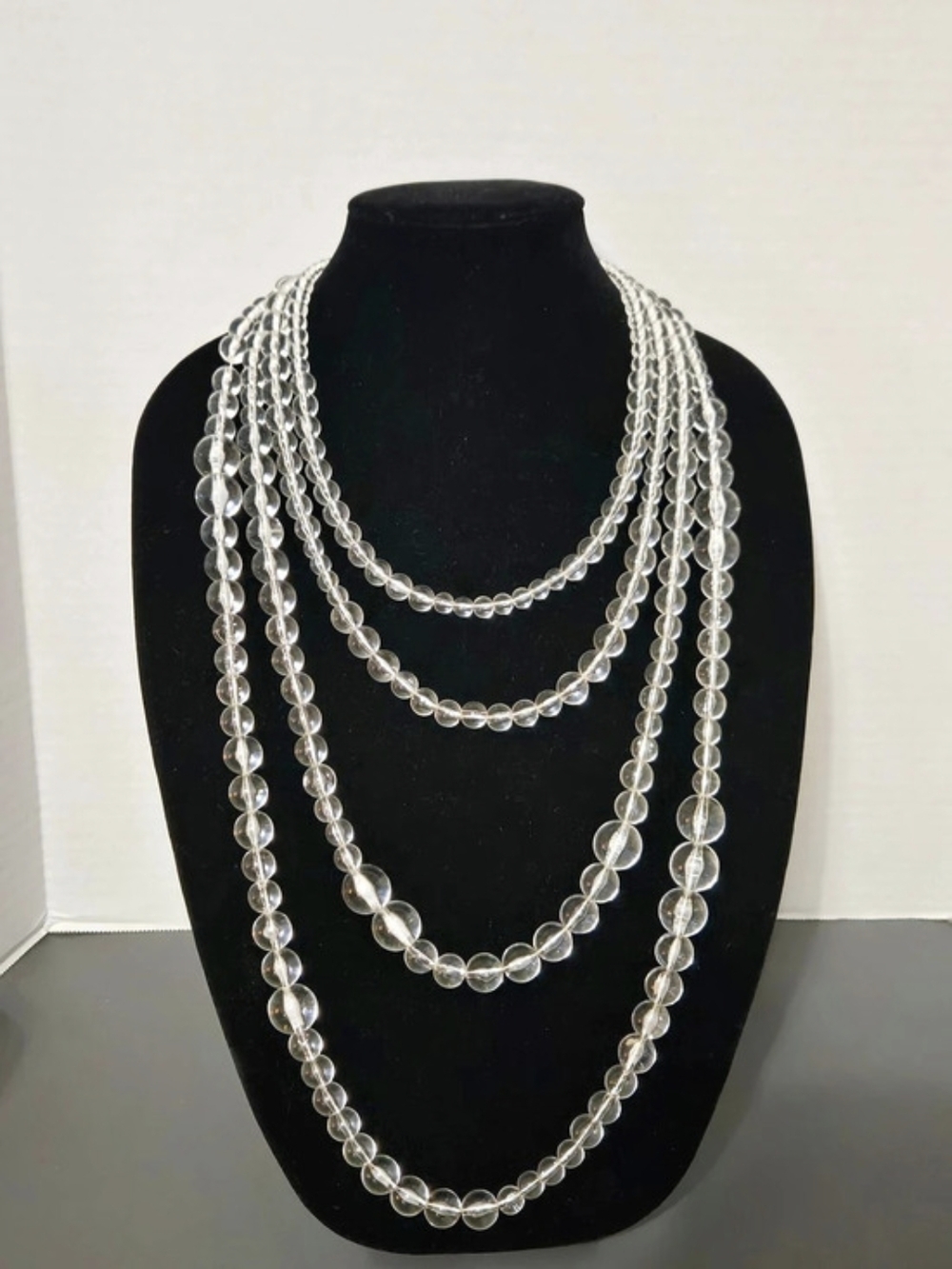 Natash Layered Clear Bead Necklace